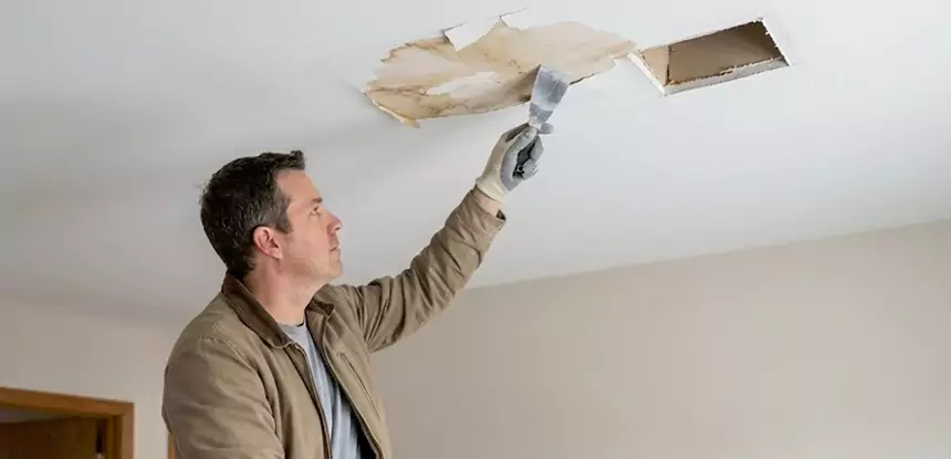 Ceiling Water Stain and Drywall Repair in Talking Rock
